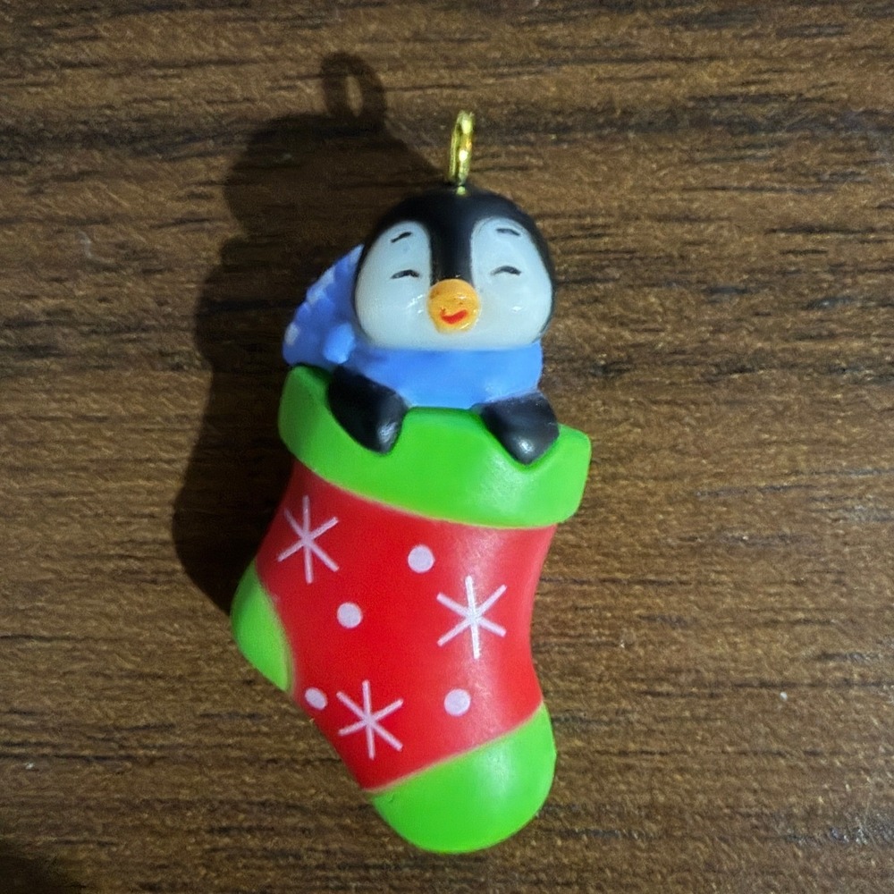 Hallmark Keepsake A Snuggly Stocking Petite Penguins Christmas Ornament Mini